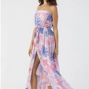 Tiare Hawaii Pink and Blue Floral Swim Coverup